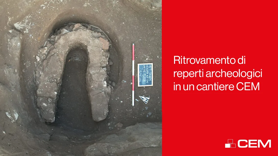 Ritrovamento di reperti archeologici in un cantiere CEM